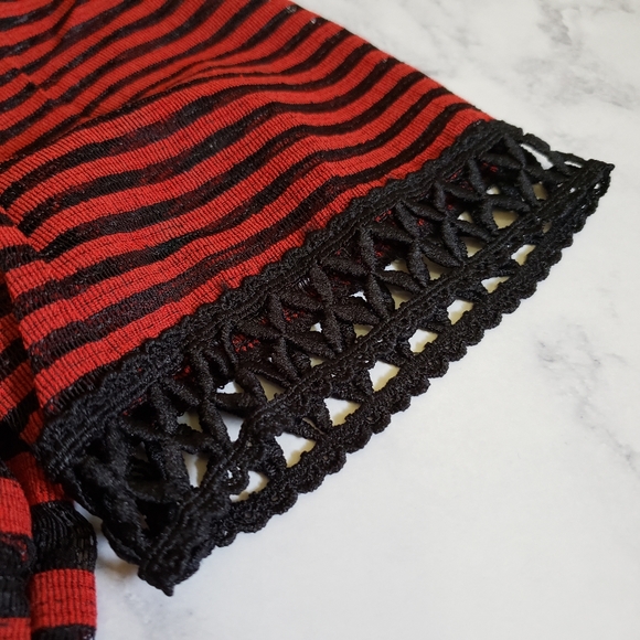 Foxiedox Cassius Maxi Dress Red Black Striped Large NWT - Picture 5 of 11